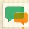 Live Q&A icon with speech bubbles